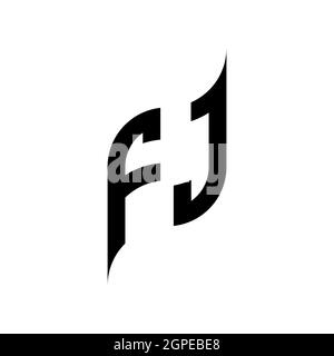 FJ Monogram geometric shape style template. Monogram initial design vector isolated on white background Stock Vector