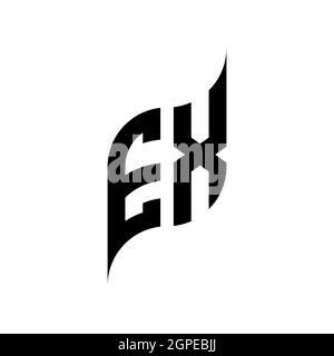 EX Monogram geometric shape style template. Monogram initial design vector isolated on white background Stock Vector