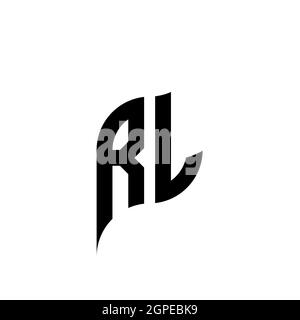 RL Monogram geometric shape style template. Monogram initial design vector isolated on white background Stock Vector