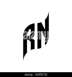 RN Monogram geometric shape style template. Monogram initial design vector isolated on white background Stock Vector