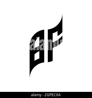 BF Monogram geometric shape style template. Monogram initial design vector isolated on white background Stock Vector