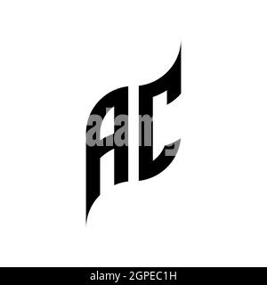 AC Monogram geometric shape style template. Monogram initial design vector isolated on white background Stock Vector