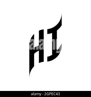 HI Monogram geometric shape style template. Monogram initial design vector isolated on white background Stock Vector