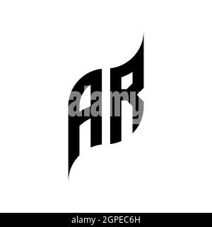 AR Monogram geometric shape style template. Monogram initial design vector isolated on white background Stock Vector