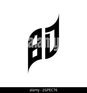 BD Monogram geometric shape style template. Monogram initial design vector isolated on white background Stock Vector