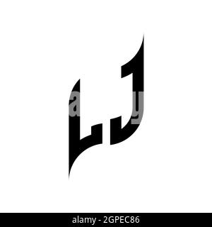 LJ Monogram geometric shape style template. Monogram initial design vector isolated on white background Stock Vector