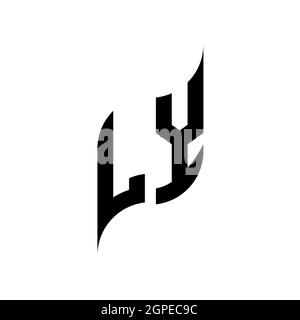 LY Monogram geometric shape style template. Monogram initial design vector isolated on white background Stock Vector