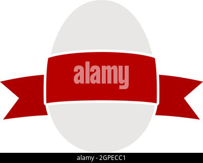 Easter Egg With Ribbon Icon Stock Vector