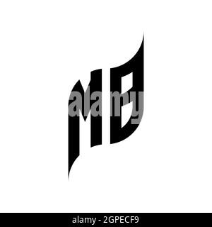 MB Monogram geometric shape style template. Monogram initial design vector isolated on white background Stock Vector