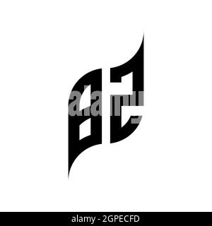 BZ Monogram geometric shape style template. Monogram initial design vector isolated on white background Stock Vector