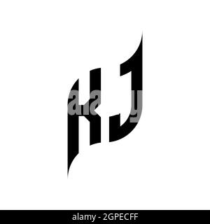 KJ Monogram geometric shape style template. Monogram initial design vector isolated on white background Stock Vector