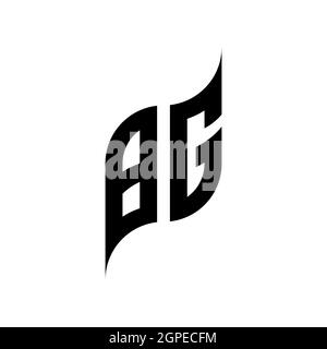 BG Monogram geometric shape style template. Monogram initial design vector isolated on white background Stock Vector