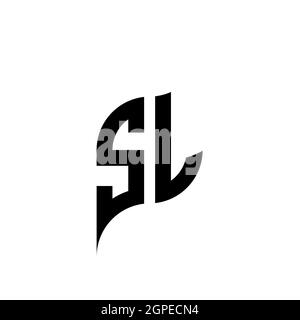 SL Monogram geometric shape style template. Monogram initial design vector isolated on white background Stock Vector