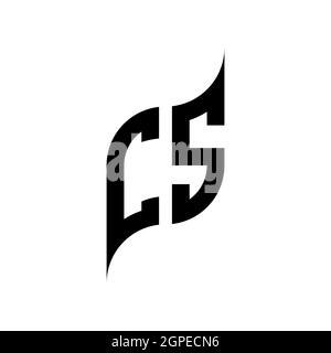 CS Monogram geometric shape style template. Monogram initial design vector isolated on white background Stock Vector