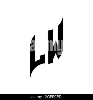 LW Monogram geometric shape style template. Monogram initial design vector isolated on white background Stock Vector
