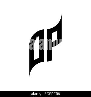 OP Monogram geometric shape style template. Monogram initial design vector isolated on white background Stock Vector