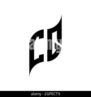 CQ Monogram geometric shape style template. Monogram initial design vector isolated on white background Stock Vector