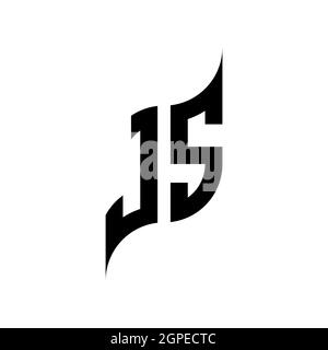 JS Monogram geometric shape style template. Monogram initial design vector isolated on white background Stock Vector