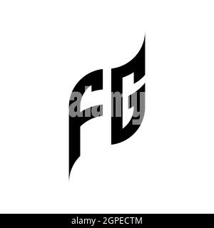 FG Monogram geometric shape style template. Monogram initial design vector isolated on white background Stock Vector