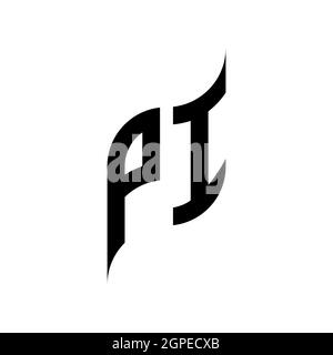 PI Monogram geometric shape style template. Monogram initial design vector isolated on white background Stock Vector