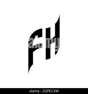 FH Monogram geometric shape style template. Monogram initial design vector isolated on white background Stock Vector