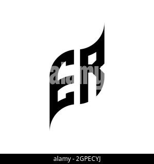 ER Monogram geometric shape style template. Monogram initial design vector isolated on white background Stock Vector