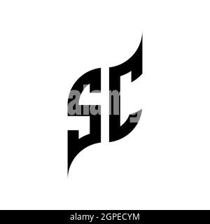 SC Monogram geometric shape style template. Monogram initial design vector isolated on white background Stock Vector