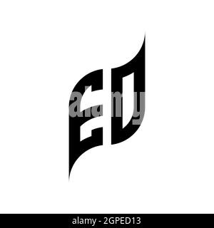 EO Monogram geometric shape style template. Monogram initial design vector isolated on white background Stock Vector