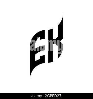 EK Monogram geometric shape style template. Monogram initial design vector isolated on white background Stock Vector