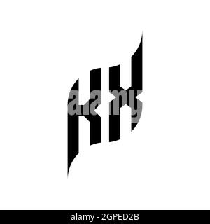 KX Monogram geometric shape style template. Monogram initial design vector isolated on white background Stock Vector