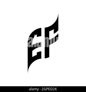 EF Monogram geometric shape style template. Monogram initial design vector isolated on white background Stock Vector