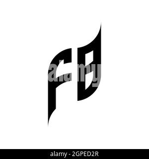 FB Monogram geometric shape style template. Monogram initial design vector isolated on white background Stock Vector