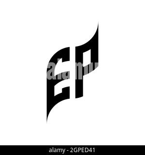 EP Monogram geometric shape style template. Monogram initial design vector isolated on white background Stock Vector