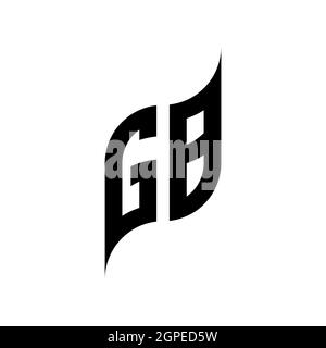GB Monogram geometric shape style template. Monogram initial design vector isolated on white background Stock Vector
