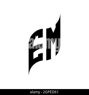 EM Monogram geometric shape style template. Monogram initial design vector isolated on white background Stock Vector