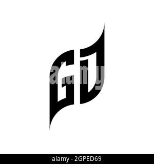 GD Monogram geometric shape style template. Monogram initial design vector isolated on white background Stock Vector