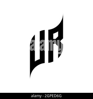 UR Monogram geometric shape style template. Monogram initial design vector isolated on white background Stock Vector
