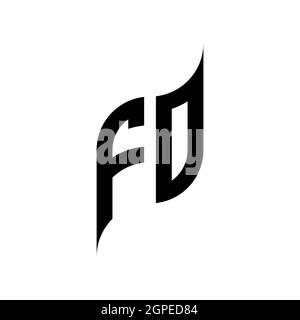 FO Monogram geometric shape style template. Monogram initial design vector isolated on white background Stock Vector