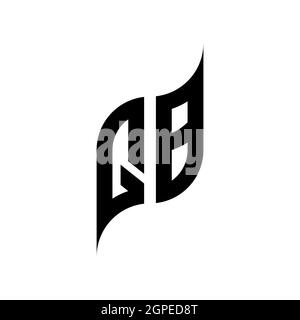 QB Monogram geometric shape style template. Monogram initial design vector isolated on white background Stock Vector