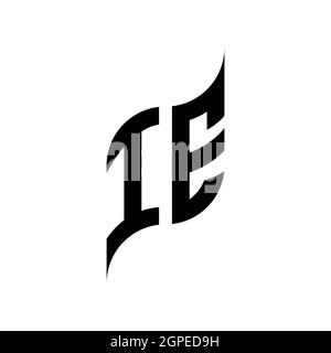 IE Monogram geometric shape style template. Monogram initial design vector isolated on white background Stock Vector