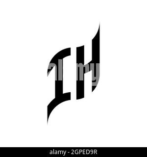 IH Monogram geometric shape style template. Monogram initial design vector isolated on white background Stock Vector