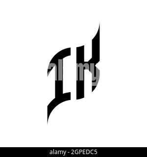 IK Monogram geometric shape style template. Monogram initial design vector isolated on white background Stock Vector