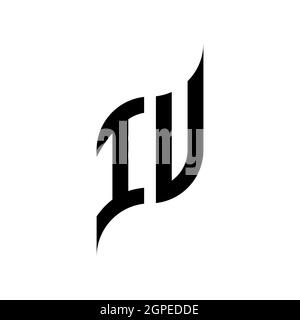 IU Monogram geometric shape style template. Monogram initial design vector isolated on white background Stock Vector