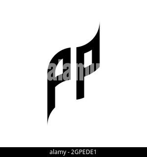 PP Monogram geometric shape style template. Monogram initial design vector isolated on white background Stock Vector
