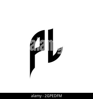 PL Monogram geometric shape style template. Monogram initial design vector isolated on white background Stock Vector