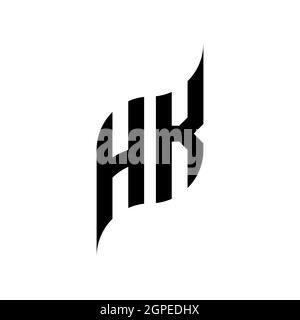 HK Monogram geometric shape style template. Monogram initial design vector isolated on white background Stock Vector