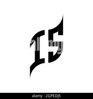 IS Monogram geometric shape style template. Monogram initial design vector isolated on white background Stock Vector