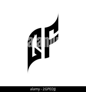 QF Monogram geometric shape style template. Monogram initial design vector isolated on white background Stock Vector