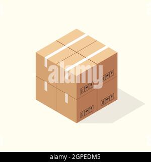 Isometric Cardboard Boxes. Vector illustration Stock Vector Image & Art ...