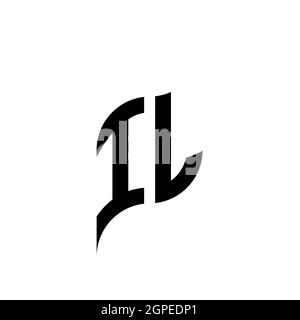 IL Monogram geometric shape style template. Monogram initial design vector isolated on white background Stock Vector